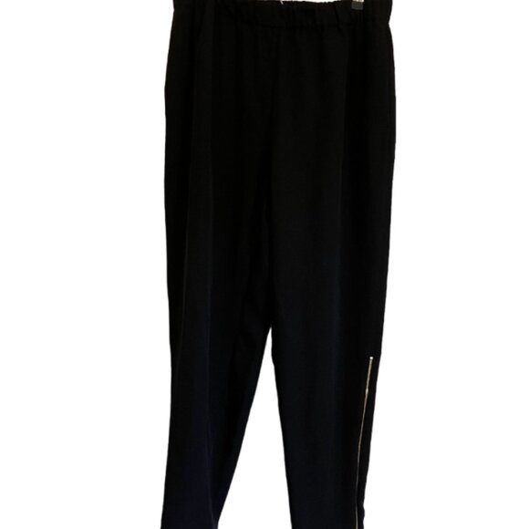 Everlane Japanese GoWeave black ankle zipper track pant EUC size 10 - Picture 4 of 8